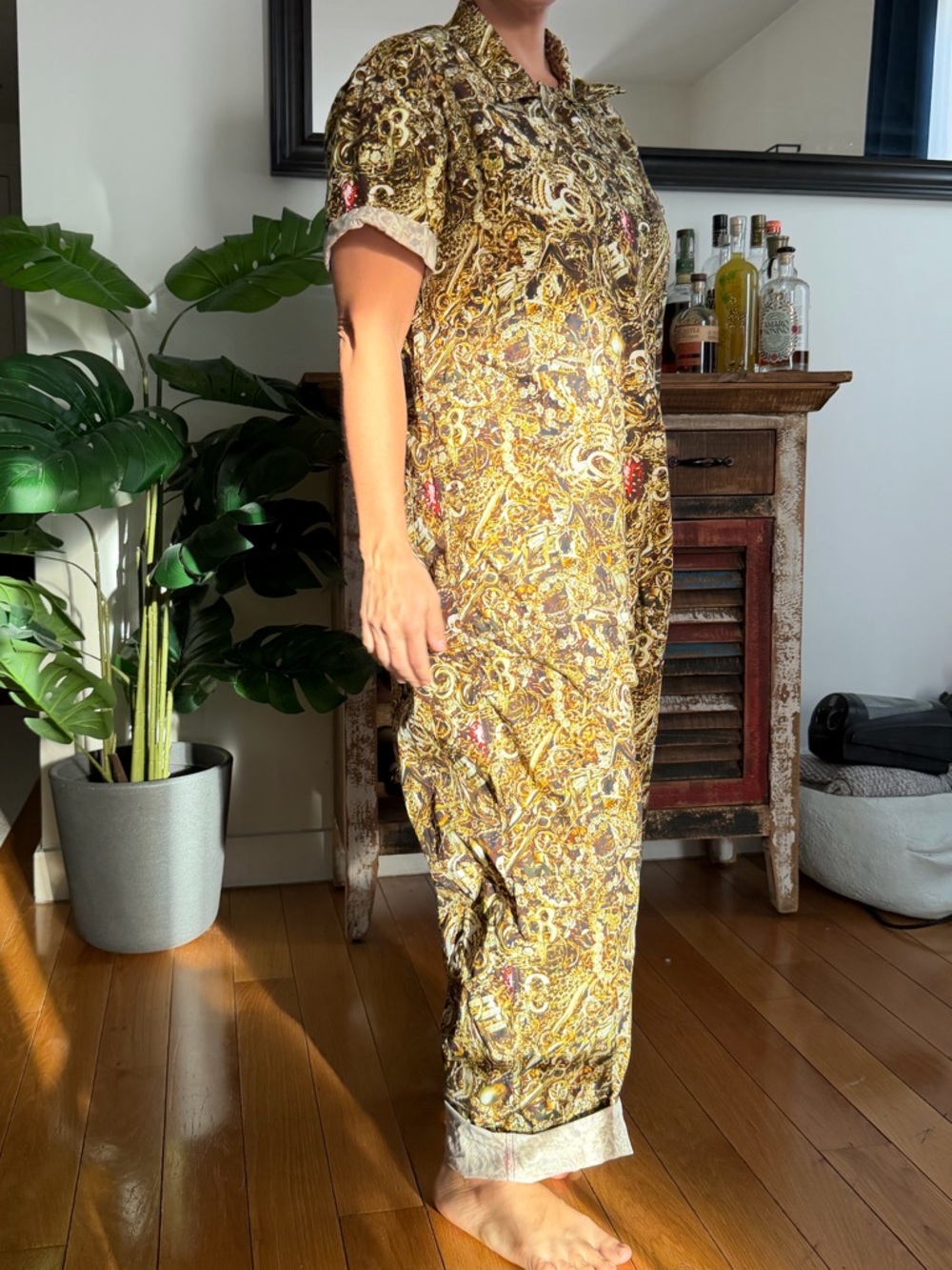Women's Printed GOLD JEWELRY Jumpsuit - Picture 2 of 4